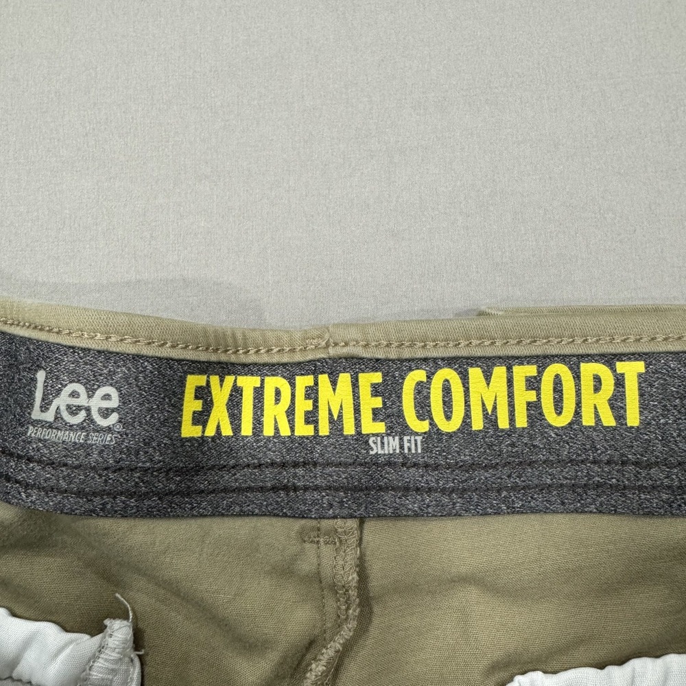 Lee Pants Mens 38x30 Tan Slim Fit Extreme Comfort Chino Khaki Slightly Tapered - Picture 6 of 7